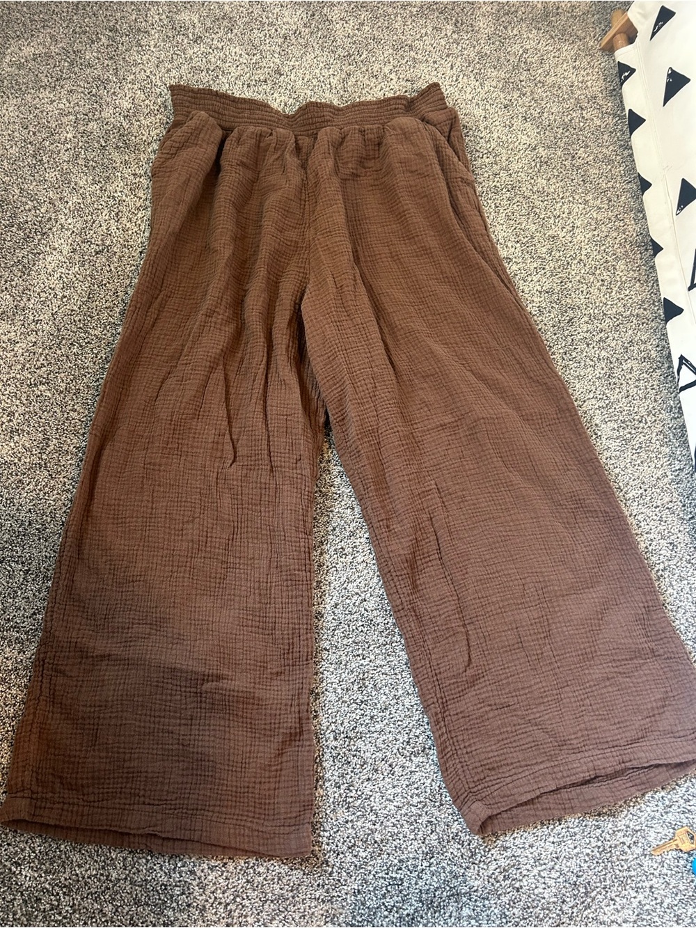 Women’s Wide-Leg Cotton Gauze Pants - Brown